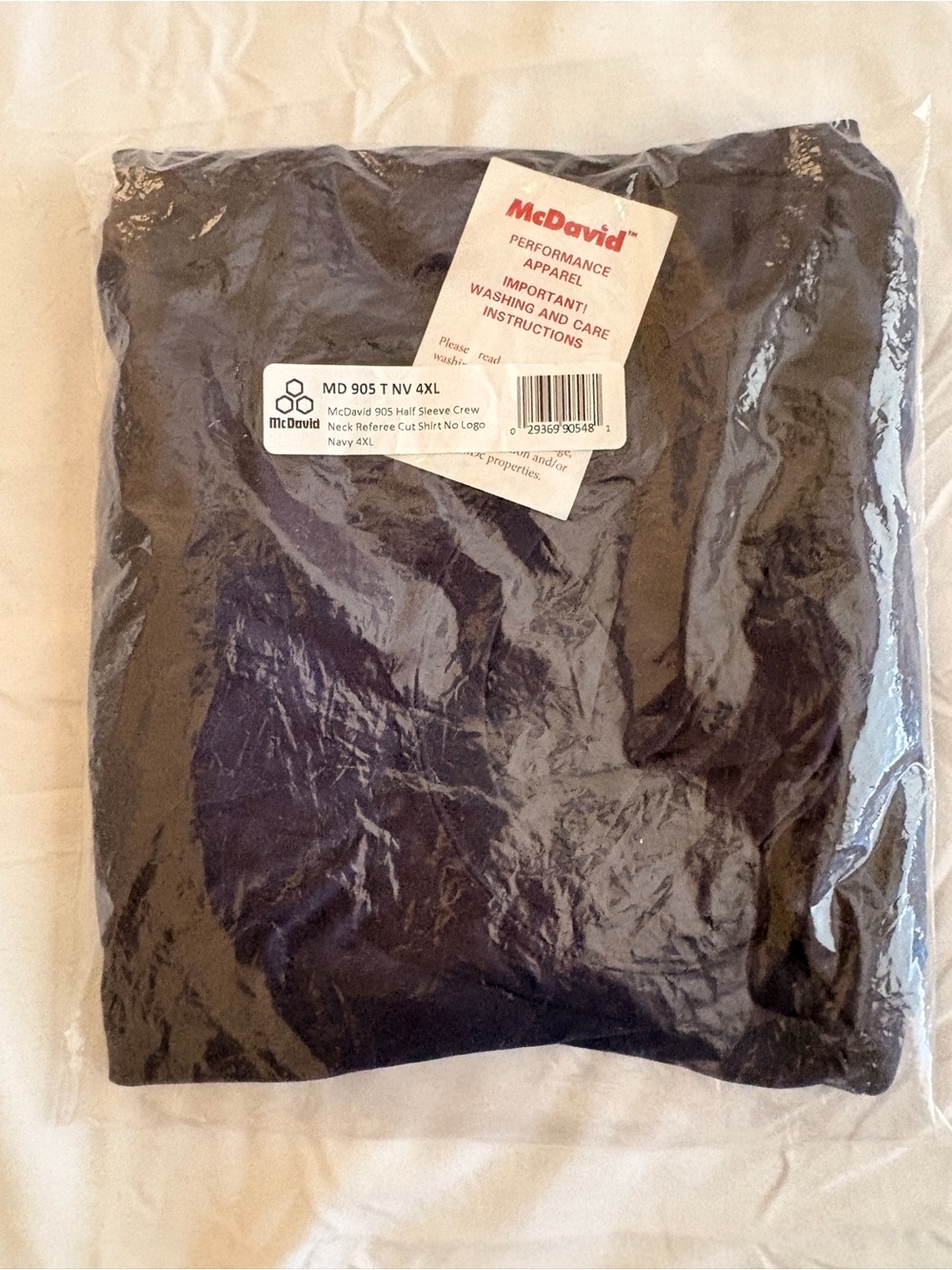 McDavid Men’s Navy Blue Half Sleeve Performance Crew Shirt 4XL Referee Cut NWT